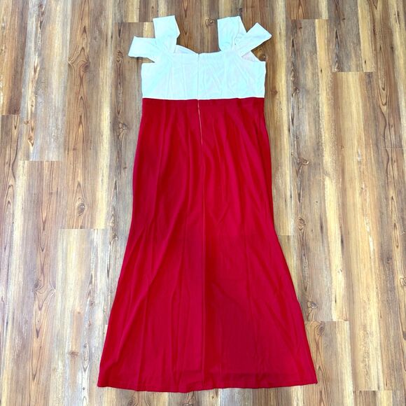 Soiéblu NWOT Cold Shoulder Colorblock Floral Maxi Dress Plus Size 1x - Picture 3 of 9